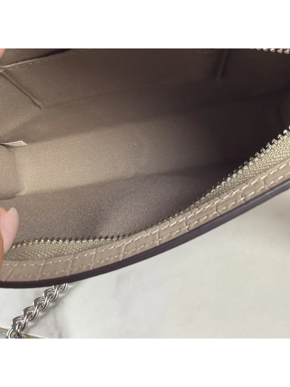 Coach Beige Croc Embossed‎ Crossbody Bag